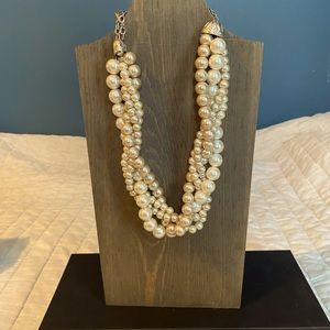 Off white multiple strand twisted faux pearls